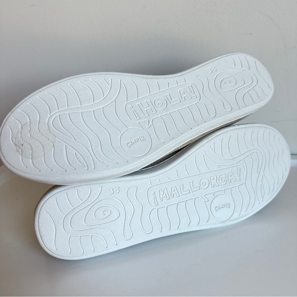 Camper Uno Perforated Suede Low Top Sneakers - Beige Tan, Size 38 - Picture 16 of 17